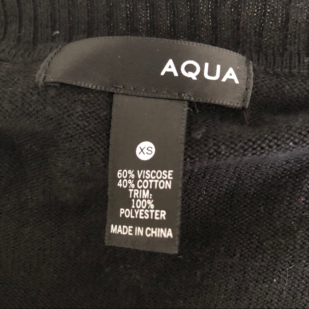 Aqua black half sweater over white top - Picture 5 of 6